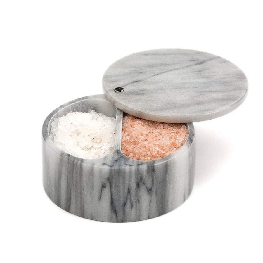 Accessories RSVP | Marble Salt Boxes Black Marble