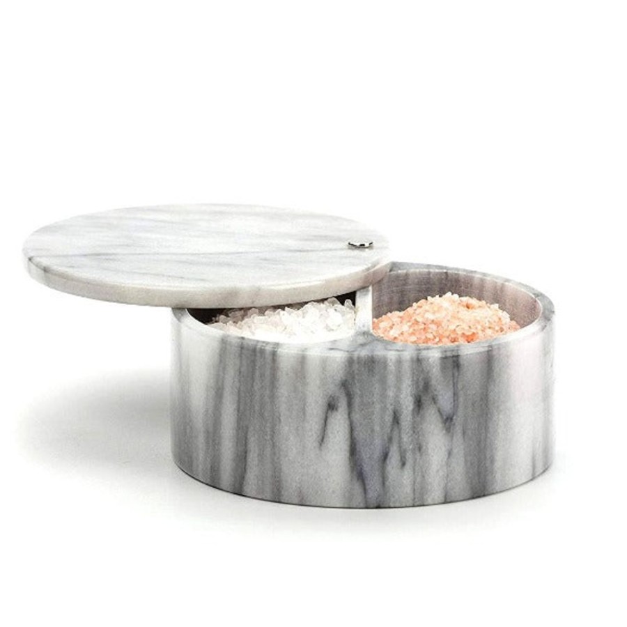 Accessories RSVP | Marble Salt Boxes Black Marble